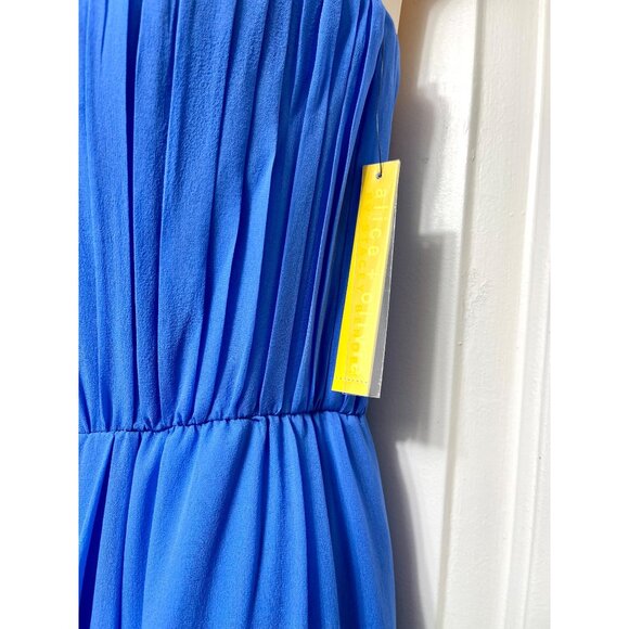 Alice + Olivia Silk Strapless Maxi Dress with Pleated Bodice & Draped Skirt 2 - Picture 7 of 11